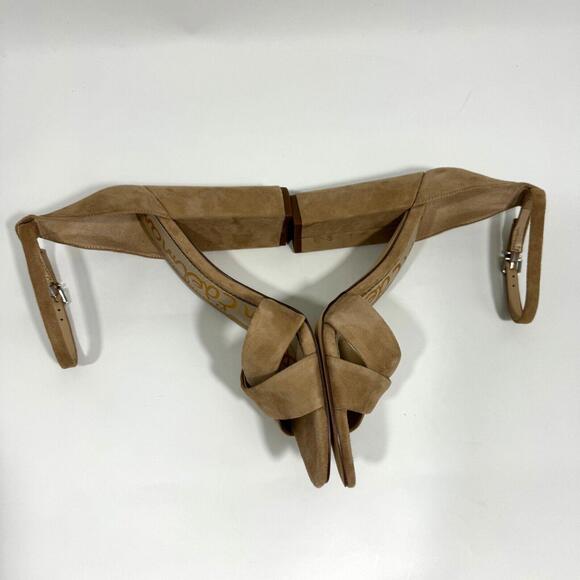 Sam Edelman Women’s Size 9.5 Golden Caramel Suede Yancy Block Heel Sandals New - Picture 6 of 9